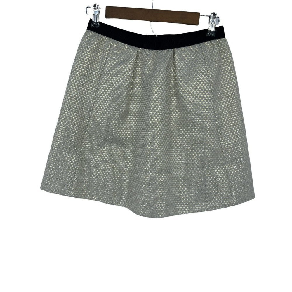 Ganni Anthropologie Cressida Gold Metallic Brocade Party Mini Skirt Size S